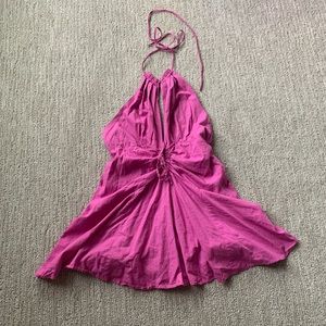 Free People Pink Halter Mini Dress